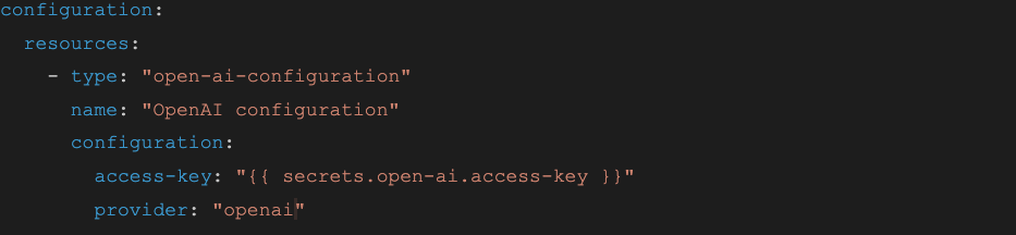 Example of OpenAI configuration code
